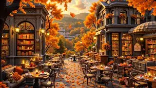 Coffee Shop Jazz Playlist 🍁 Autumn Outdoor Ambience with Smooth Jazz Instrumental Music for Focus