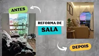 Reforma completa de Sala, antes e depois, forro de Gesso e rack com painel planejado passo a passo.