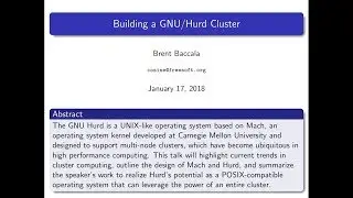 Building a GNU/Hurd Cluster