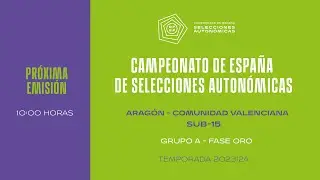 Sub-15 GRUPO A – Fase Oro - Selección Aragonesa-Selección Comunidad Valenciana -1 Marzo 10:00