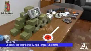 TRAPANI, La polizia sequestra oltre 32 Kg di droga  Un arresto