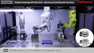 【KOSMEK】Workpiece Transferring with Vision Sensor and High-Accuracy Assembling with Force Sensor