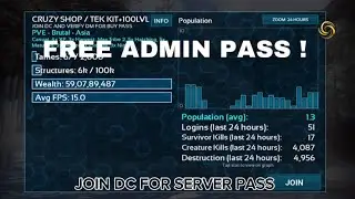 Ark mobile free admin pass server