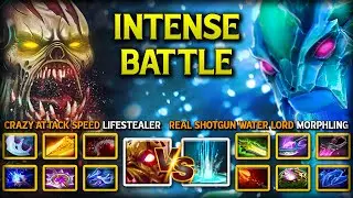 INTENSE BATTLE Between Crazy Attack Speed Lifestealer Vs. Real Shotgun Water Lord Morphling DotA 2
