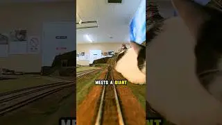 A Train Meets a Giant Cat in Japan Caf&eacute;!