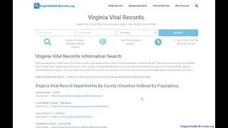 Virginia Vital Records (Birth, Death, Marriage, Divorce Records Search).