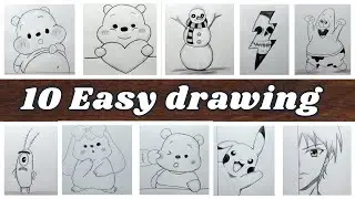 Easy drawing for beginners | Pikachu | Winnie the Pooh | Anime | Skeleton sketch | Step by step art