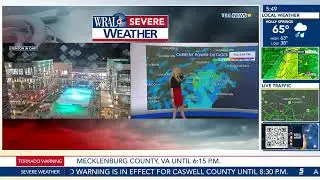 Severe Storm System moving through Wake County; Tornado Warnings, North Carolina Power Outages