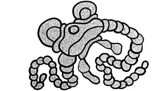 Line Art 2. gro&szlig;e Doodle Figur f&uuml;llen mit Line Art Pattern