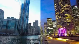 [4K] LONDON WALK | CANARY WHARF | NIGHT | RAIN | SUNSET