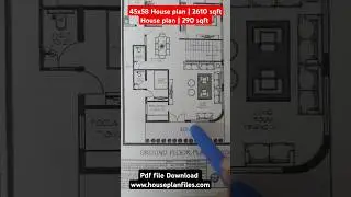 45x58 House plan | 2610 sqft House plan | 290 sqft  #2600sqft #2bhkhousedesign #modernhouseplan