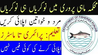 Fisheries Department Punjab New Jobs 2021 | Latest government jobs 2021 | Jobs Consort