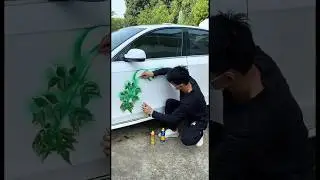 2D painting on car😍 #shorts #ytshorts #handwork #handmade #painting #art #drawing
