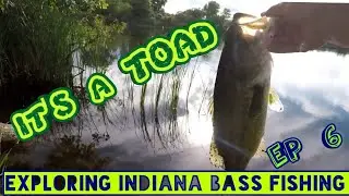 MONSTER BASS!!  Finding & Fishing Remote Ponds: Exploring Indiana Bass Fishing Ep 6
