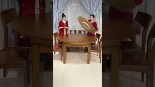 Part 422.All-solid wood folding dining table, for Chinese New Year gatherings