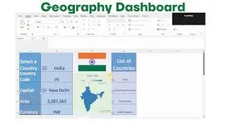 Interactive Geography Dashboard in Excel | 🌍 Maps, Flags & Data Visualization #geographythroughmaps