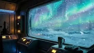 Arctic Research Outpost at Night Wind Ambience for Deep Sleep 10 Hours | 4K