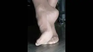 Office Feet Pantyhose Feet Underneath My Desk At Work