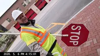 ERIC KIM Street Photography POV 4K: Construction Worker Layers COVID-19