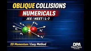 Oblique Collisions Numericals Made Easy | Step-by-Step | Lecture-7 I Digital physics academy