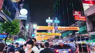 Explore the vibrant area of Yaowarat, Bangkok China Town 4k
