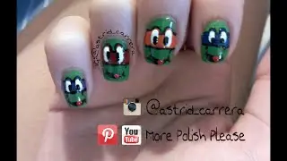 Ninja Turtles Nail Art Design.