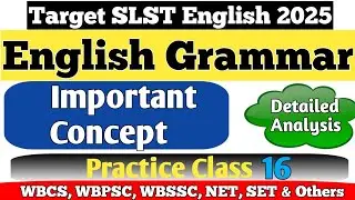 SLST English Grammar Class 16 I SLST English 2025 I The English Solution I WB SSC English I SLST MCQ