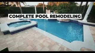 Complete pool remodeling with a new pool deck