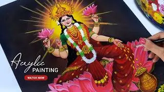 Devi Lakshmi Acrylic Painting  | Acrylic on Paper | @artncraftbysiddhi