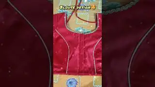 Simple Red Blouse Back Neck Design❤️with beautiful latkan😍#shorts #blousedesign #latkan #handmade