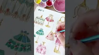 Painting practice: vintage lamps 💡#watercolor #painting my new obsession #illustration