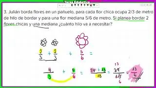 ✅Explicando Tareas | 👉 Juli&aacute;n borda flores en un pa&ntilde;uelo, para cada flor chica ocupa 2/3 de metro
