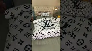 Elevate Your Sleep with Luxury LV White Cotton Bedding Set!