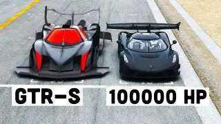 100000 HP Koenigsegg Jesko Black Devil vs Devel Sixteen GTR-S at Special Stage Route X