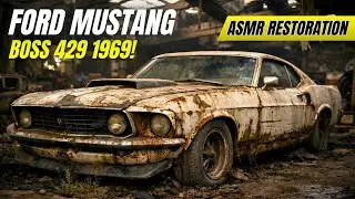 ASMR Car Restoration! Full Restoration Wimbledon White Ford Mustang Boss 429 1969