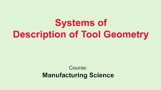 Systems of Description of Tool Geometry