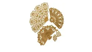 Anna Griffin French Fan 5piece Cut   Embossing Dies