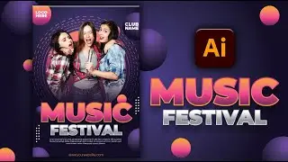 Adobe Illustrator Tutorial | Graphic Design | Music Festival Poster Design.