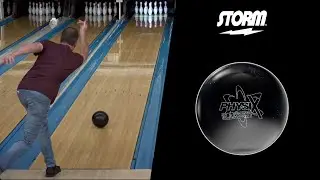 Scott Widmer throwing the Storm Physix Blackout bowling ball compared to the Virtual Energy Blackout