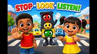 Stop, Look, Listen! 🚦 | Road Safety Song for Kids | TwinkleTales Kids