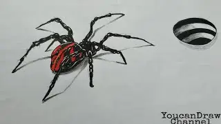 How to draw 3-D illusion/ 3d trick art on paper/ easy way to draw 3 D pictures (step by step)