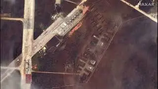 Satellite images of destroyed aircraft at the Saki AirBase airfield in the occupied Crimea. ATACMS