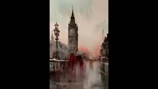 aquarels of towns, buildings, from pinterest