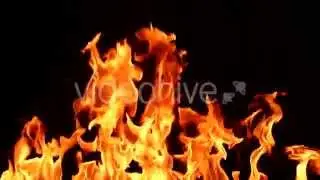 Fire slow motion black background alfa channel