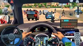 Taxi Simulator 2019 - Real Traffic, Emergency Truck Aur City Signal Par Intense Driving Scene
