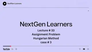 Operation Research |  Hungarian Method | case 3 | Assignment Problem | Past Paper Q's