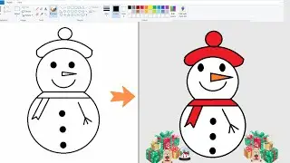 Easy Snowman Drawing for Kids || MS Paint मे Snowman कैसे बनाए |