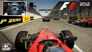 F1 2012 - Last Race Career Coop Mode | 2012 Brazilian Grand Prix | Logitech G29 Gameplay