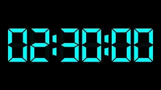 SILENT - 2 Hour and 30 Minute Countdown Timer with Chapters - LCD Bold - Blue