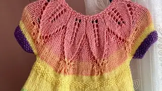 Fairy leaves knitted dress / rochita tricotata #tutorial #tricotat 
